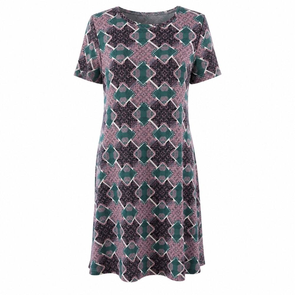 LuLaRoe CARLY High-Low Hemline Dress Patch Pocket Relaxed Soft Womens Size L